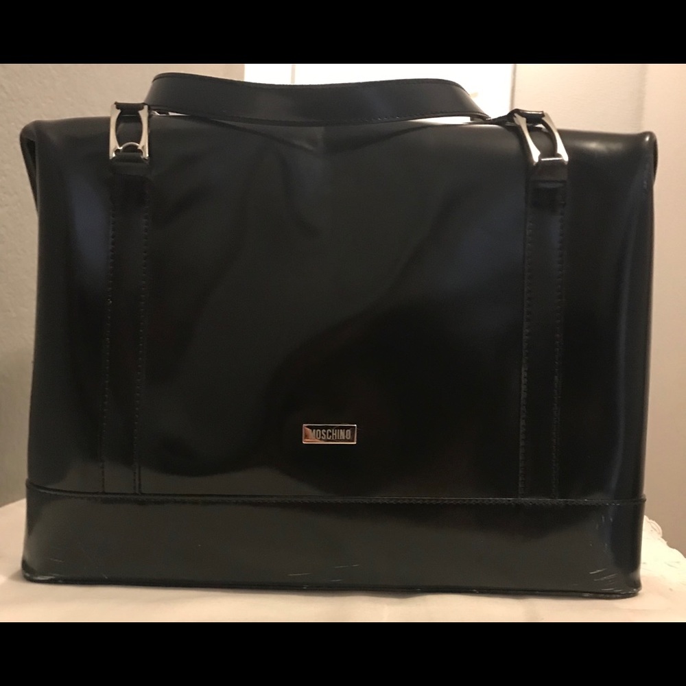 MOSCHINO patent leather handbag